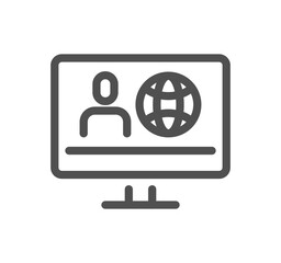 Online education related icon outline and linear vector.
