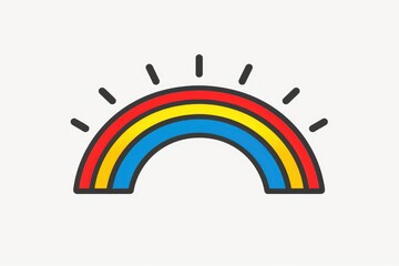  logo simple line drawing of a sun with a rainbow white background minimalist style simple design flat vector graphic logo minimalistic background