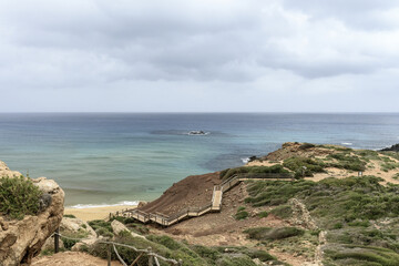 Remote Beach and Rocky Hill in Menorca