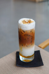 glass of colada coffee