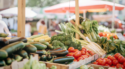 Fresh Produce Market with Vendors