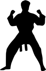 Illustration Taekwondo athlete silhouette. Silhouette of martial art
