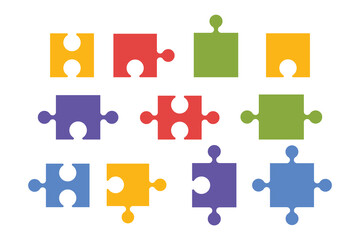 Naklejka premium Puzzle Pieces. Puzzle Template for Kids Worksheet.