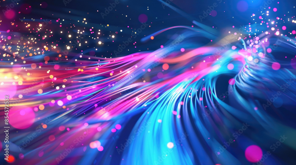 Wall mural fiber connection abstract tech background. abstract tech background