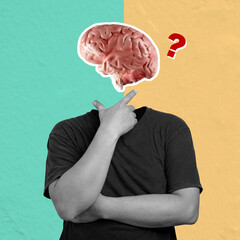 A man's head is cut off and replaced with a brain