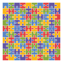 Puzzle Grid. Puzzle Template for Kids Worksheet.