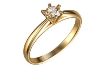 Elegant gold engagement ring with a sparkling diamond solitaire setting. Perfect for proposals, weddings, and anniversaries.