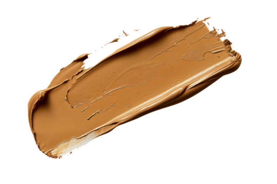 High-quality swatch of smooth, rich brown foundation makeup. Perfect for representing beauty, skincare, and cosmetics products.