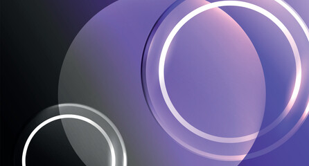 Neon glass circle copyspace for your text or product presentation geometric background. Vector illustration For Wallpaper, Banner, Background, Card, Book Illustration, landing page