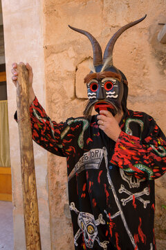 Es Cossiers dance demon, Dimoni. Algaida. .Balearic Islands. Spain.