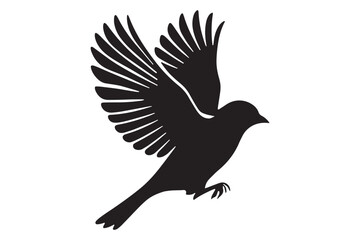 Bird silhouette vector isolated on a white background