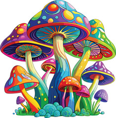 Colorful Mushroom Illustration