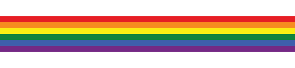 rainbow pride flag stripes isolated on transparent. design element
