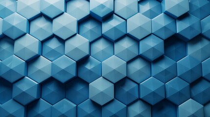 Obraz premium 3d render background of hexagon pattern in blue gradient.