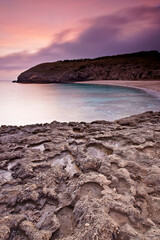 Cala Torta beach, Llevant Peninsula mountains. Arta. Mallorca. Balearic Islands. Spain.