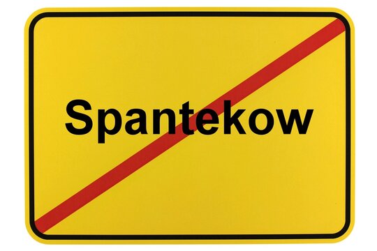 Illustration eines Ortsschildes der Gemeinde Spantekow in Mecklenburg-Vorpommern