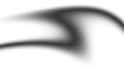 Monochrome gradient halftone dots background. Overlay png illustration. Abstract grunge dots on transparent background