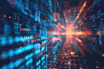 Abstract digital transformation concept with technology icons and symbols on a digital background Futuristic digital innovation and connectivity concept