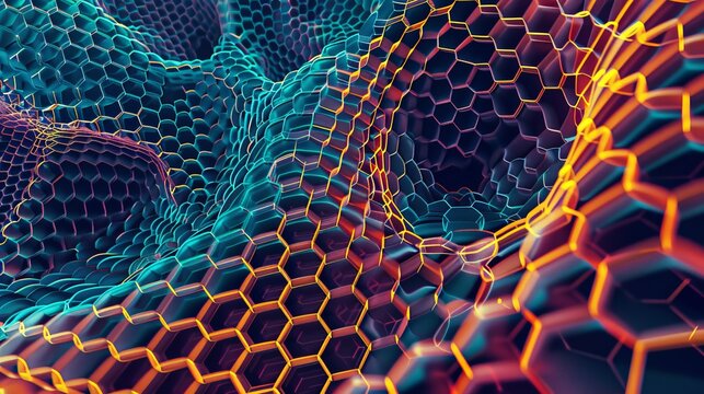 Energetic hexagonal pattern with pulsating energy for visually striking and captivating designs