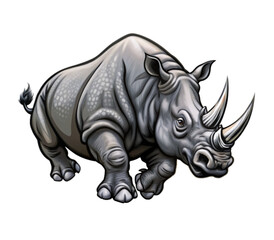 running rhino charging with growl