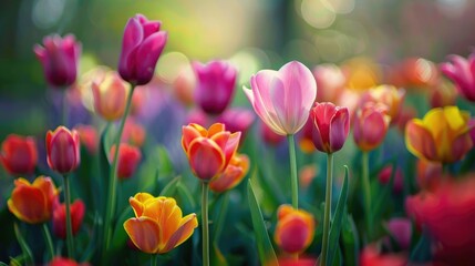 Fototapeta premium Vibrant blooms of spring in the garden