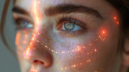 the face of a person watching the screen