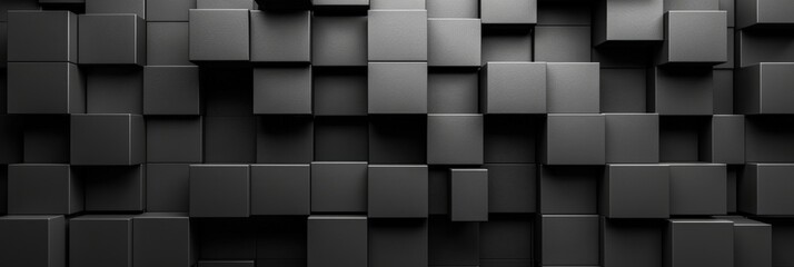 Abstract Black Cube Wall