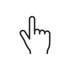Obraz premium Pointing Upwards Finger, linear style icon. hand with an upwards pointing finger. Editable stroke width.