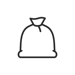 Trash bag, linear style icon. garbage or trash bag. Editable stroke width.