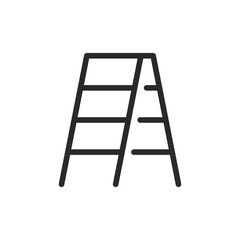 Step ladder, linear style icon. folding step ladder. Editable stroke width.