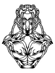 Classic robot tattoo illustration. Perfect for stickers, tattoos, poster elements, banners, icons and logos