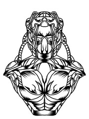 Classic robot tattoo illustration. Perfect for stickers, tattoos, poster elements, banners, icons and logos