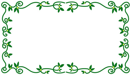 Frame with green vines theme. Suitable for photo frames, magazines, banners, posters