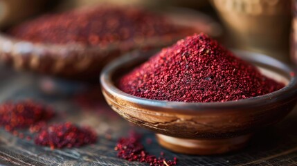 Powdered red seeds from the Bixa orellana plant