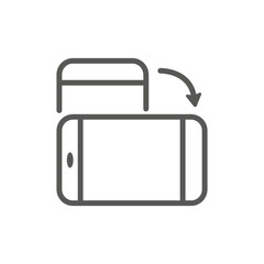 Flat illustration. Gray device on a white background. The concept of electronic devices. Suitable for social networks, icons, screensavers and as a template...