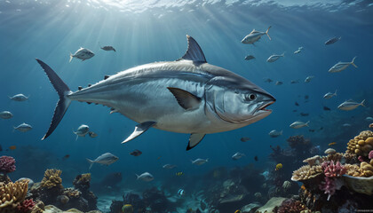 Tuna under sea
