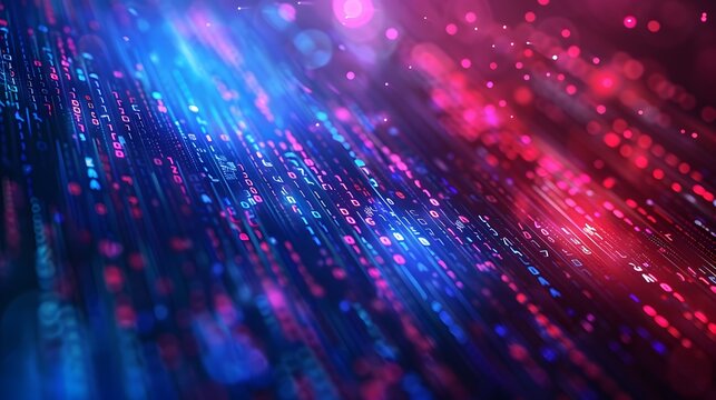 Binary code background/blue purple Color bytes of binary code flying through a vortex