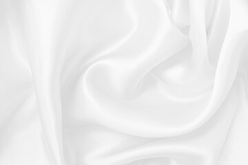White fabric texture background, detail of silk or linen pattern.