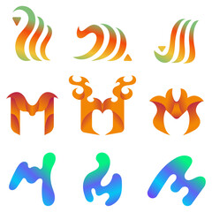 Vector Bundle Gradient M Modern Logo