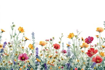 Fototapeta premium Wildflower field backgrounds wildflower.