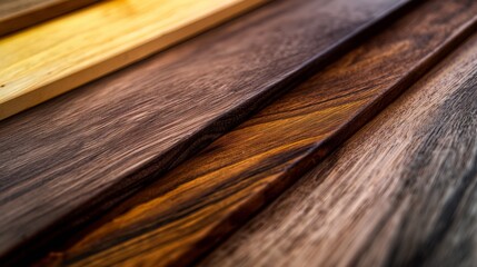 Close up of various wood grain patterns.
