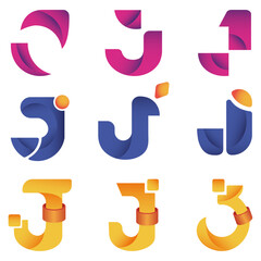 Vector Bundle Gradient J Modern Logo