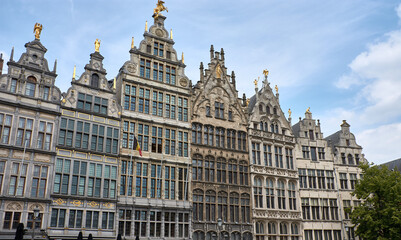 Fototapeta premium Grote Markt, also known as Great Market Square in Antwerp, Belgium, with guild houses