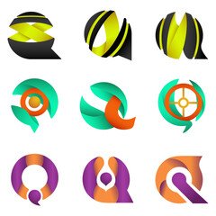 Vector Bundle Gradient Q Modern Logo