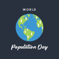 World population day flat vector illustration