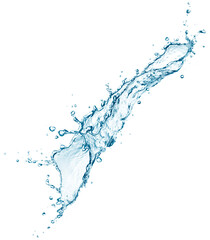 Flowing water splash isolated