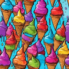 Lots of ice cream background illustrations