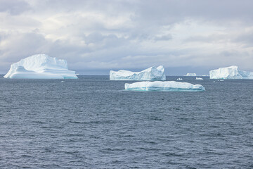 Icebergs in the De Gerlache Strait which separates the Antarctic Peninsula from the Palmer Archipelago