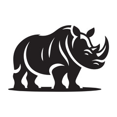 Rhinoceros Design, Animal Logo Design, Vector, Illustration