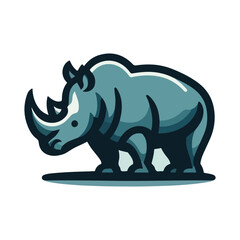 Rhinoceros Design, Animal Logo Design, Vector, Illustration